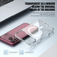 Coque de téléphone haute transparence pour iPhone 18 17 Pro Max, cadre métallique PC TPU, magnétique, fine, antichoc, vente en gros OEM