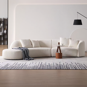 โซฟารูปพระจันทร์สไตล์อิตาเลียนแบบมินิมอลลิสต์โซฟาทันสมัยแสงหรูหราห้องนั่งเล่นผ้าโค้งโซฟาโรงแรมอพาร์ทเมนต์วิลล่าเฟอร์นิเจอร์ - Product Image 1