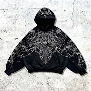 Хит продаж <span class=keywords><strong>2026</strong></span>: укороченное оверсайз худи Y2K в уличном стиле с эффектом потертости, со спущенным плечом, с возможностью индивидуальной вышивки и принтов - Product Image 1