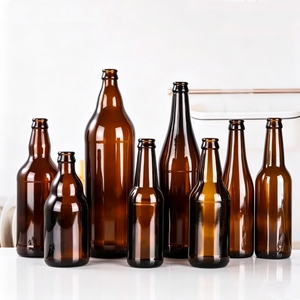 Botellas de Cerveza de Vidrio Cilíndricas Transparentes Azul Ámbar de 330ml/500ml/640ml/1L con Tapa Corona Sellada, Vacías, para Uso Industrial en Cerveza y Refrescos - Product Image 6