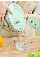 Multifunctionele keukensaladecentrifuge groentesnijder 3L handmatige plastic fruit- en groentevergiet sla-wasser droger roestvrij staal