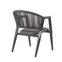 Fauteuil de plage de luxe au design moderne, chaise de restaurant décontractée en aluminium et corde pour villa et hôtel