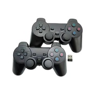 Contrôleur sans fil USB 2.4g Poignée de jeu noire Ordinateur PC Dandle Doubles pour contrôleur de forme PS2