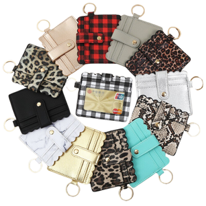 Fábrica guepardo girasol leopardo estilo tarjetero cartera llavero monedero PU cuero cartera cuentas llavero tarjetero cartera - Product Image 1