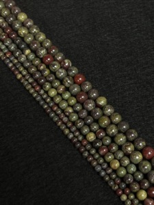 High Quality Dragon Blood Jasper Polished Round Loose Green Red Spotted Beads for DIY Bracelet Making 4/6/8/10mm - Product Image 6