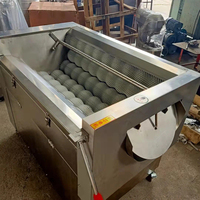 Automatische aardappel schilmachine, commerciële borstelwasser, roestvrijstalen groenteschiller voor wortel, gember, taro en yam verwerking.