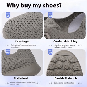 Zapatillas de running transpirables de tejido volador para hombre, diseño de moda con cordones, para otoño, con forro de malla y suela de goma, ideales para parejas. - Product Image 4