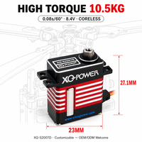 Servomoteur numérique micro sans noyau 10,5 kg, engrenage en acier inoxydable, boîtier en aluminium, étanche, haute vitesse, pièces pour hélicoptère RC 6V-8,4V