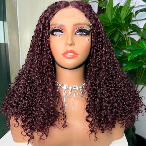 Hot Selling 300g Raw Virgin Hair <b>Wigs</b> Super Double Drawn 5 X 5 HD Lace Closure <b>Pixie</b> Curl 99J Color Pissy Curly <b>Wigs</b> Wholesale - Product Image 1