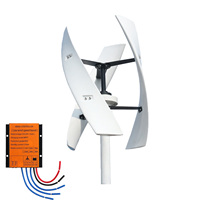 Éolienne verticale 1000W 24V/48V à faible bruit, pales en spirale, 3 pales, aimant permanent sans noyau