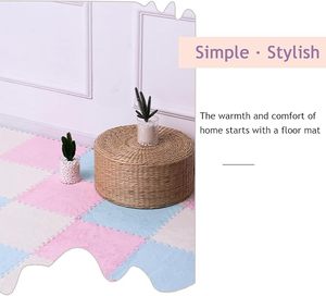 Dalles de moquette emboîtables, tapis en mousse EVA souple, tapis moelleux pour sol, tapis de jeu puzzle pour chambre, 12x12 pouces - Product Image 2