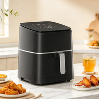 Friteuse à air électrique 1700W 9L, facile à nettoyer, sans huile, avec tube chauffant en acier inoxydable 304 pour la maison