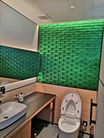 Batu Bata Kaca Solid JYG Grosir, Dicat Multi-Warna Transparan Dekoratif Bertekstur Hot Melt untuk Ruang Tamu, Kamar Mandi, Bengkel, Hotel