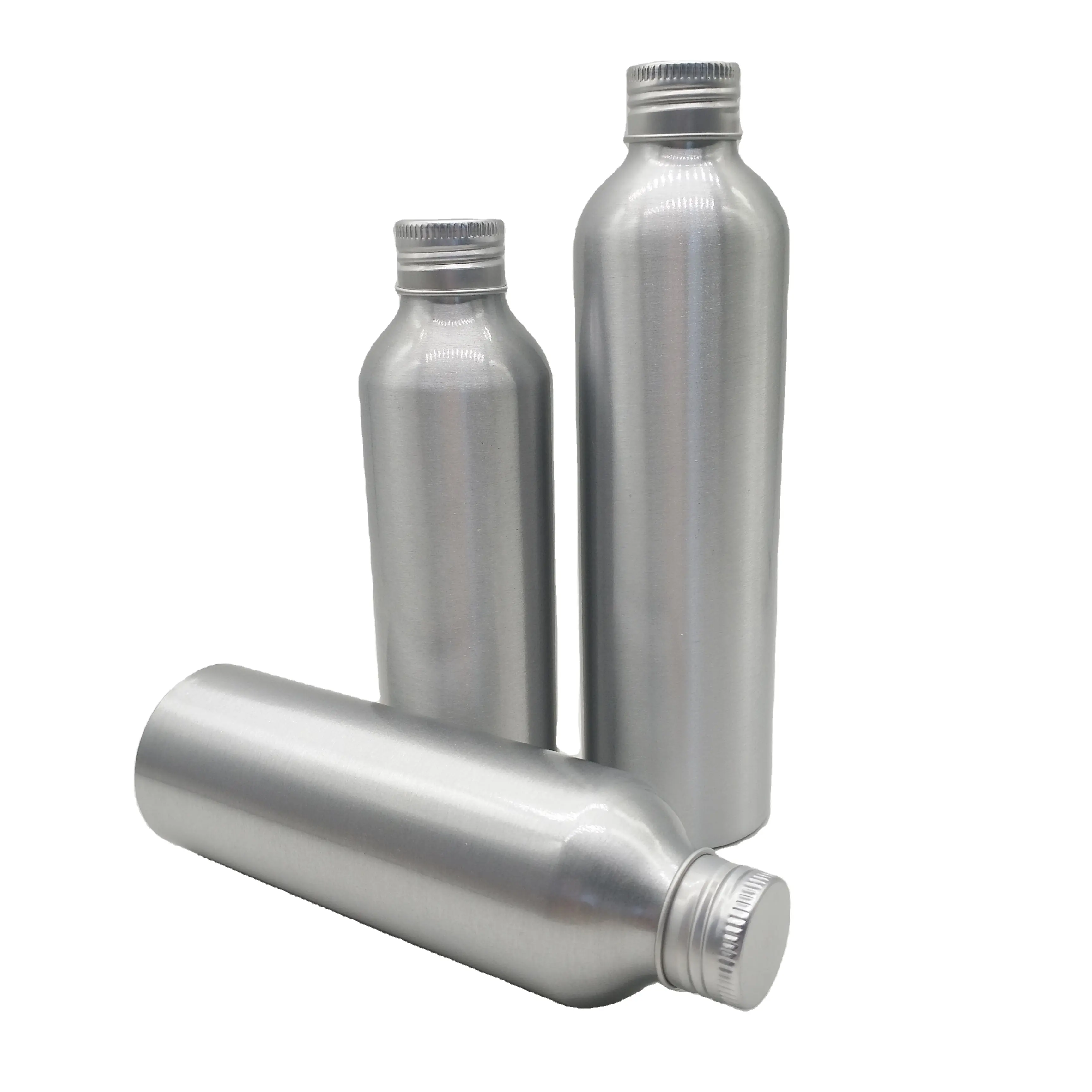 Custom Food Grade Cosmetische 15Ml 50Ml 100Ml 150Ml 200Ml 250Ml 1 Liter Olie Aluminium Fles Met Schroef Aluminium Deksel