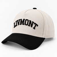 Casquette de baseball à 5 panneaux bicolore personnalisée avec broderie 3D inversée du nom de la ville, casquette à fermeture snapback réglable pour adultes