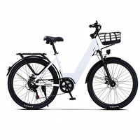 Vélo électrique de montagne en acier à haute teneur en carbone 26 pouces pour adultes avec porte-bagages arrière, garde-boue, frein à disque, batterie au lithium sans balais 36V 400W