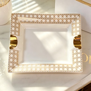 Cenicero de Cerámica de Lujo Ligero, Estilo Europeo, Cuadrado, para Oficina, Sala de Conferencias, Decoración, Regalo Empresarial - Product Image 6