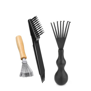 Juego de cepillos de limpieza con mango de plástico y alambre de acero, herramientas multifuncionales para el cuidado personal, para limpieza del cabello y maquillaje - Product Image 2