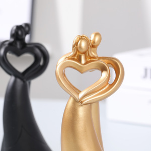 <span class=keywords><strong>Couple</strong></span> romantique Art résine homme <span class=keywords><strong>et</strong></span> femme embrassant Statue abstraite câlin Sculpture anniversaire mariage ornement Figurine - Product Image 2