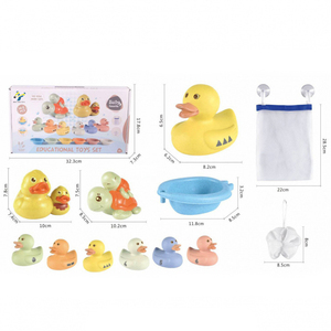 Jouets Montessori MY TOYS, jouets en PVC, bateau flottant cognitif, ensemble de jouets pour baignoire, canard, tortue, motif de dessin animé, logo personnalisé pour bébé, tout-petit - Product Image 5