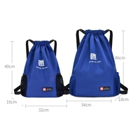 Sac à dos à cordon imperméable en polyester multifonctionnel de grande capacité avec porte-bouteilles d'eau sac léger pliable