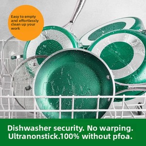 Oem màu xanh lá cây không dính <span class=keywords><strong>Pan</strong></span> cho trứng & gà, pfoa-miễn phí nhôm <span class=keywords><strong>Frying</strong></span> <span class=keywords><strong>Pan</strong></span> với kính nắp & thép không gỉ xử lý (18/22/26/30cm) - Product Image 3