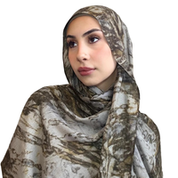 Hijab musulman en modal respirant de qualité supérieure, châle imprimé, long foulard pour l'automne, usage quotidien pour femmes