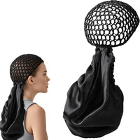 Bonnet enveloppant pour femme, grande taille, élastique, réglable, à bord large, double couche, style européen et américain