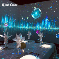 Table à manger holographique 3D interactive pour intérieur commercial, projecteur interactif sur le thème de la salle à manger, salle immersive VR, restaurant interactif immersif