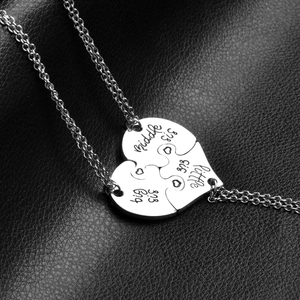 Colgante de plata de ley con forma de rompecabezas para mujer, joyería de estilo familiar con diseño de amor de tres hermanas - Product Image 1
