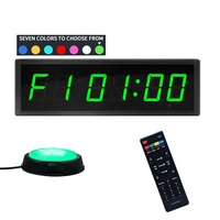 Minuteur numérique multifonctionnel portable LED 2,3 pouces 7 couleurs avec télécommande à bouton-poussoir pour la gym et le fitness