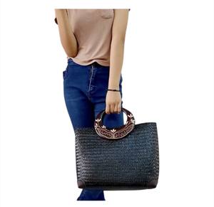 Handwoven Krajood Handbag Carved Wooden Handle Eco Friendly Gift High Quality Materials Crafted From Local Krajood A Durable - Product Image 2