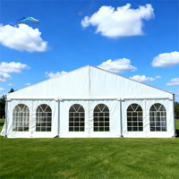 Location de tentes de réception de luxe personnalisées, structure en alliage d'aluminium, PVC, imperméables quatre saisons, ignifuges, blanches, pour mariages en plein air