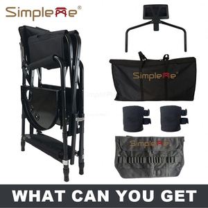 Silla de Maquillaje Plegable, Ajustable y Portátil de Aluminio Moderna para Uso en Exteriores - Product Image 2