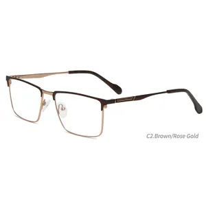 Kacamata mode bingkai optik logam seni trendi siswa pria grosir bingkai mata