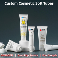 Tube souple cosmétique en plastique LDPE blanc mat avec bouchon à pression, pour crème, lotion hydratante, soin de la peau, emballage vide personnalisé