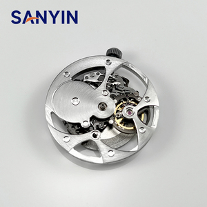 Luxury All OEM Watch Dial Skeleton Automatic Tonneau Style Black OEM Logo Custom Watch Dial Rotor Watch Movement Dial - Product Image 1