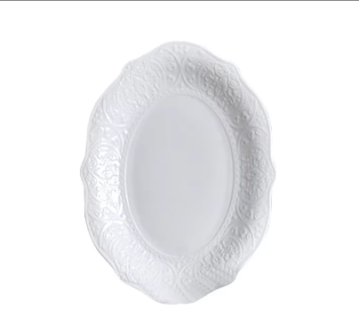 Plato ovalado blanco