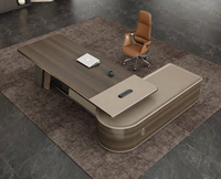 Table de direction moderne de luxe CEO Boss E1 gris foncé avec boîte métallique multifonctionnelle Bureaux pour espace de travail