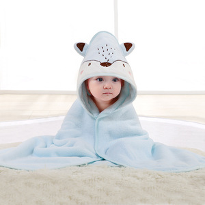 Enfants corail <span class=keywords><strong>polaire</strong></span> fermeture éclair à capuche plage serviette de bain mignon Animal Design <span class=keywords><strong>Poncho</strong></span> pour enfants tissé pour la maison salle de bain en gros - Product Image 3