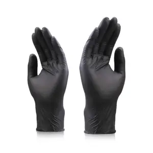 Mas vendidos nitrilo guante nitrilo puro para limpieza resistente a productos químicos pecado polvo azul y negros guantes de nitrilo