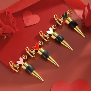 Takumori Love Wine <b>Stopper</b> Gold Metal Sealing <b>Bottle</b> Plug For Valentine Wedding Party Gift - Product Image 1