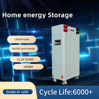 Аккумуляторная батарея LiFePO4 16 кВт·ч для солнечных систем, 51.2В 314А·ч, напольная, для домашнего резервного питания от солнечных панелей, с возможностью нанесения логотипа