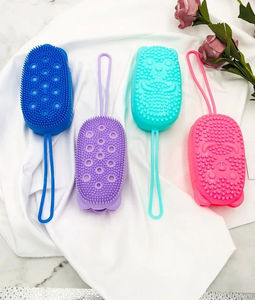 Brosse de douche exfoliante double face en silicone pour le corps, outil relaxant pour le nettoyage des brosses, vente en gros - Product Image 6