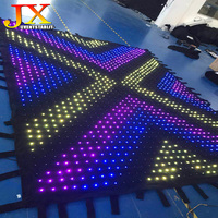 İç Mekan RGB LED Video Perde Twinkie Işık Siyah Kadife Dökümlü Kumaş Fon Perdesi Sahne Arka Planı DMX Parti için Özelleştirin