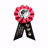 Vente directe usine – Ruban de décoration personnalisé en satin simple face pour fêtes, anniversaires, fleurs et récompenses (Rosette)