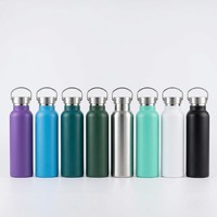 Bouteille d'eau isotherme en acier inoxydable personnalisée avec logo, double paroi, gourde de sport avec couvercle à poignée, sans BPA, vente en gros