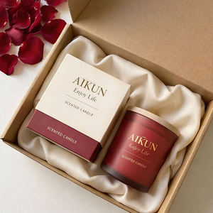 AIKUN Eco Friendly Natural Wax Heat Resistant Glass Scented Candle Packaging Box for Wedding Favor Custom Bulk - Product Image 1