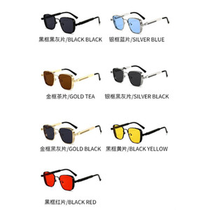 Lunettes de soleil de conduite unisexes haut de gamme, légères, à monture carrée en métal, style punk, anti-radiation, avec logo personnalisé, tendances mode GS - Product Image 5