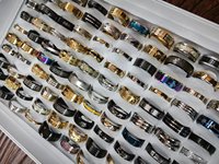 Bagues en Acier Inoxydable Bon Marché en Gros pour Hommes, Bijoux Cadeaux pour Hommes et Femmes, Lot Mixte de Bagues